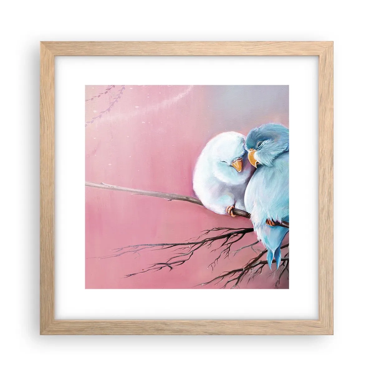 Póster en marco roble claro - Qué añadir aquí... - 30x30 cm
