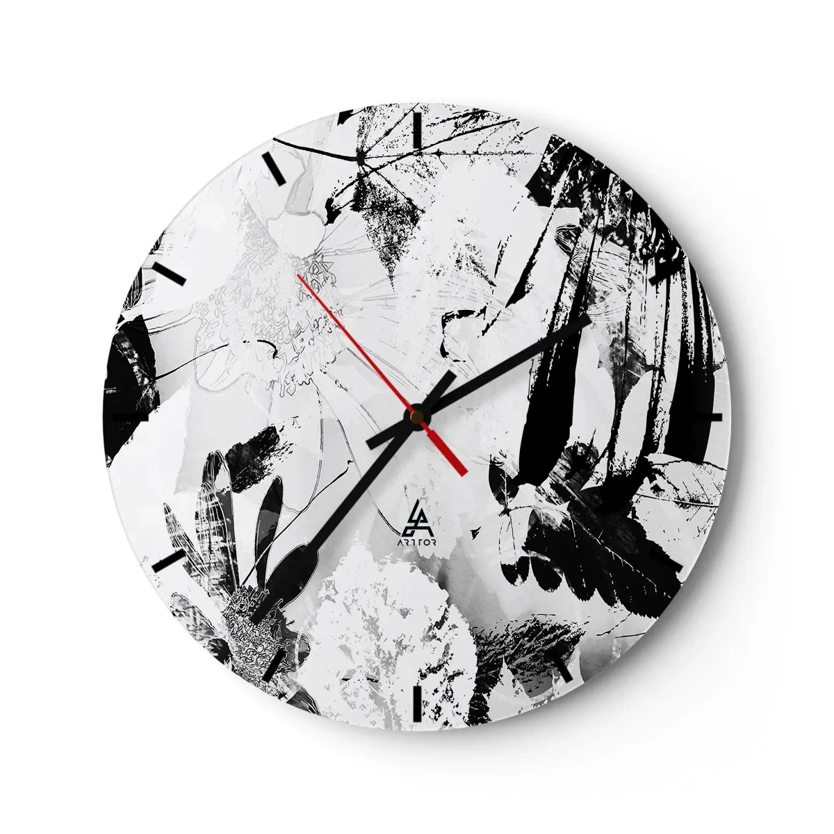 Reloj de pared - Reloj de vidrio - Otoño en negativo - 40x40 cm