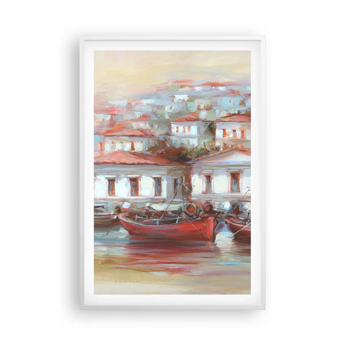 Póster en marco blanco - Ciudad feliz - 61x91 cm