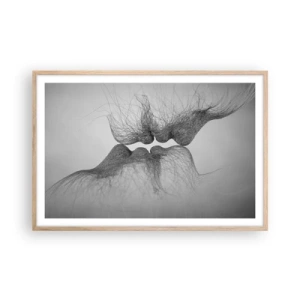 Póster en marco roble claro - Beso del viento - 91x61 cm