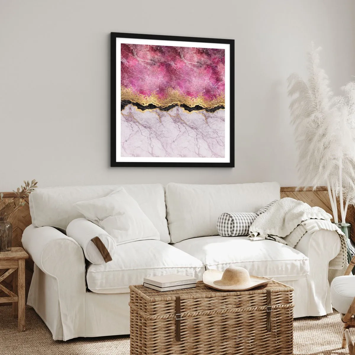 Póster en marco negro - En la frontera - 50x50 cm