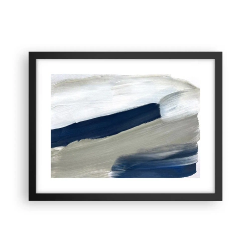 Póster en marco negro - Encuentro con el blanco - 40x30 cm