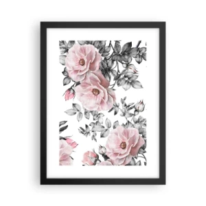 Póster en marco negro - Entre las rosas - 30x40 cm