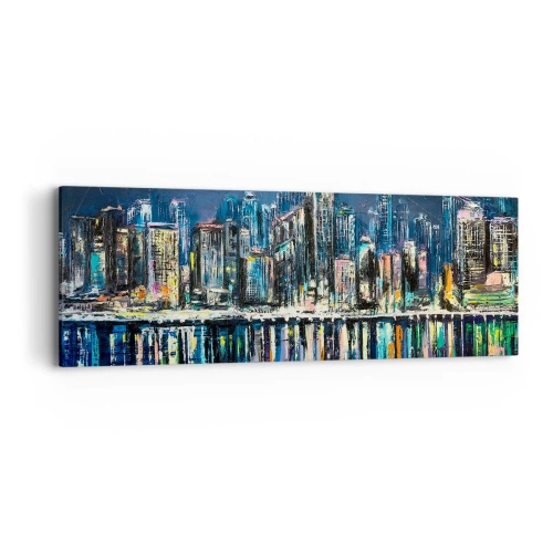 Cuadro sobre lienzo - Impresión de Imagen - Una cascada de luces - 90x30 cm