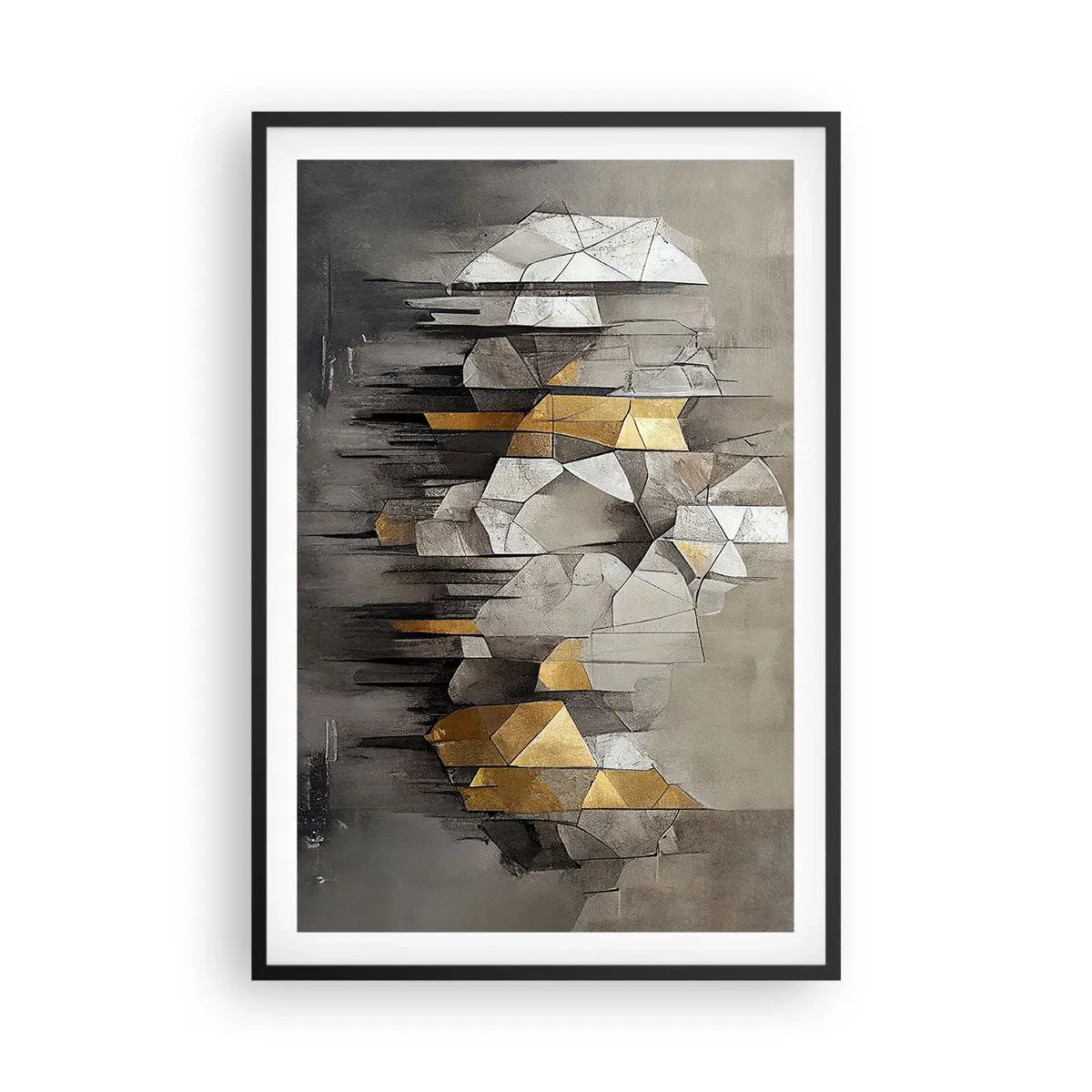 Póster en marco negro - Composición hecha de hielo y luz - 61x91 cm