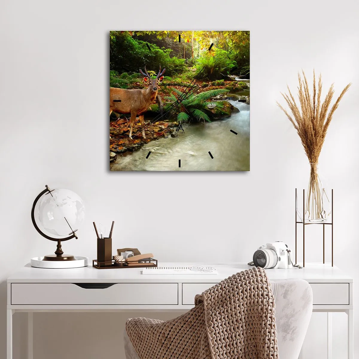 Reloj de pared - Reloj de vidrio - Bienvenido a mi mundo - 40x40 cm