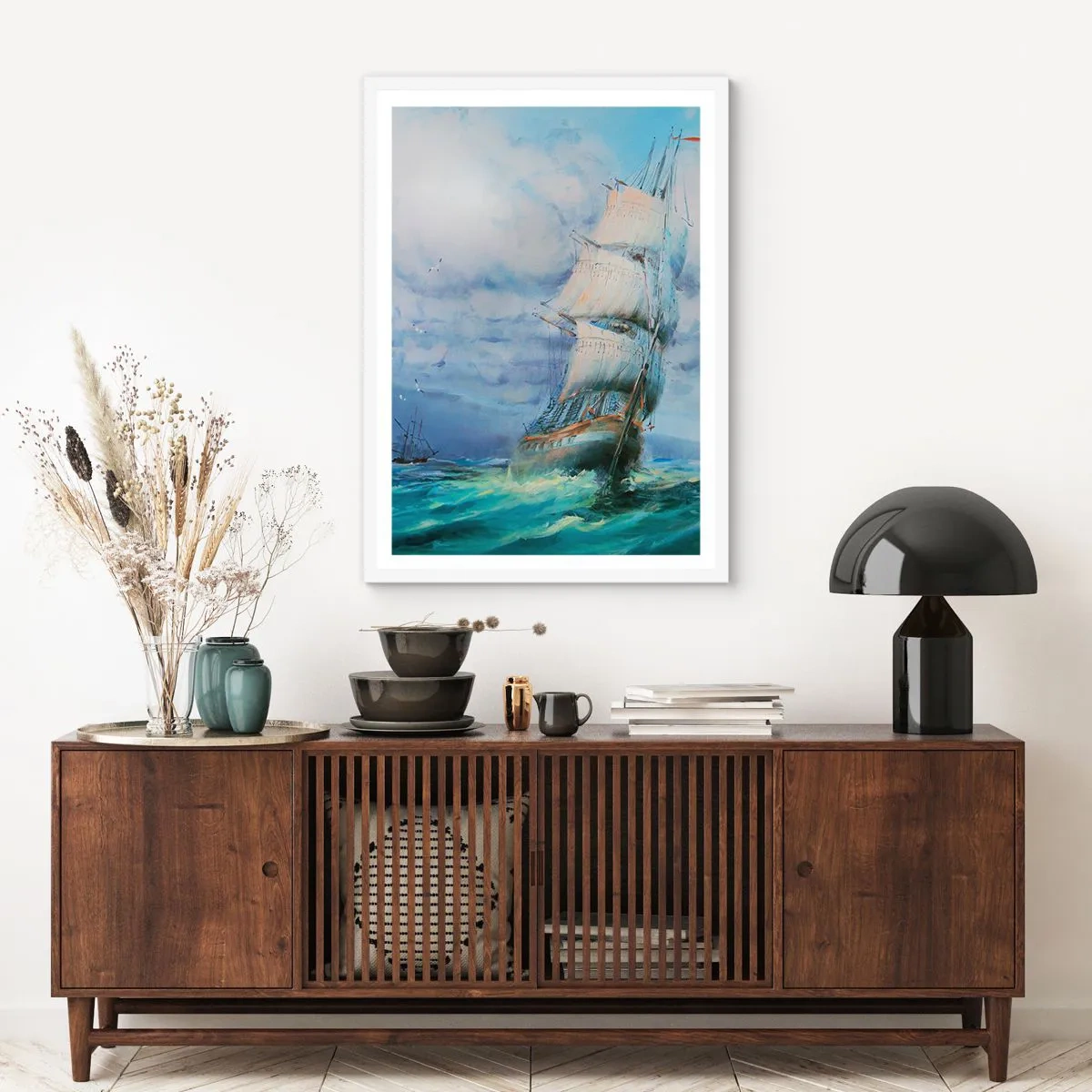 Póster en marco blanco - Viento en popa - 61x91 cm