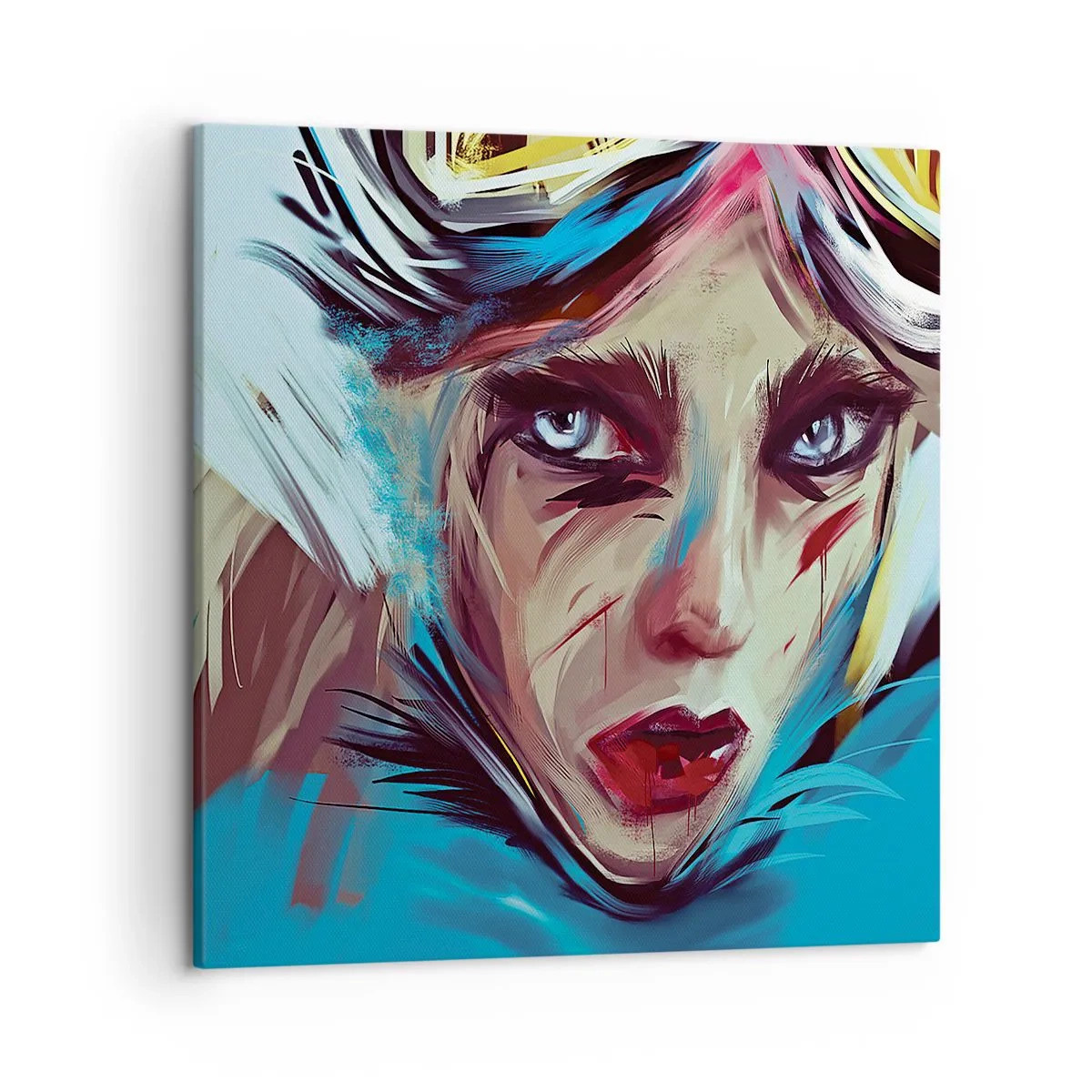 Cuadro sobre lienzo - Impresión de Imagen - Guerrera colorida - 50x50 cm