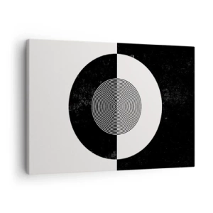 Cuadro sobre lienzo - Impresión de Imagen - Patrón gráfico en blanco y negro contrastante - 70x50cm - Armonía en blanco y negro - Decoración de pared moderna para salón y dormitorio ARTTOR