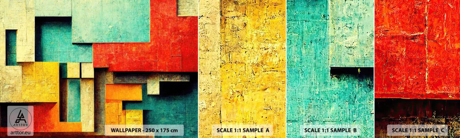 Muestra De Fotomural Standard Eco - Festival de ángulos rectos - 3D, Pedazo, Geométrico - 100x30 cm