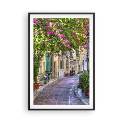 Póster en marco negro - Un callejón floreciente - 61x91 cm