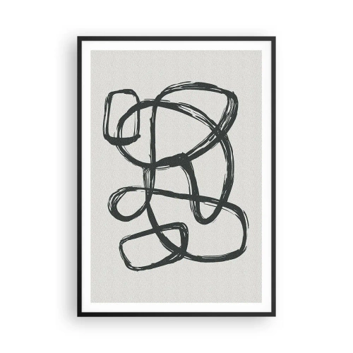 Póster en marco negro - Abstracción en bucle - 70x100 cm