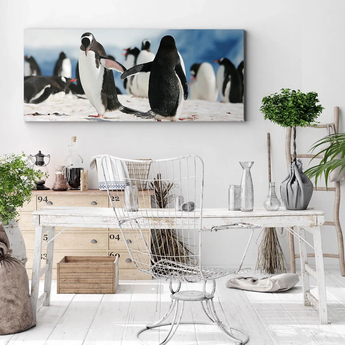 Cuadro sobre lienzo - Impresión de Imagen - Bailando en la nieve - 100x40 cm