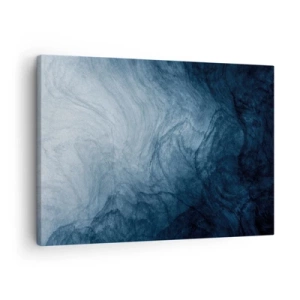 Cuadro sobre lienzo - Impresión de Imagen - Una composición abstracta en tonos azules y azul marino. - 70x50cm - En las profundidades - Decoración de pared moderna para salón y dormitorio ARTTOR