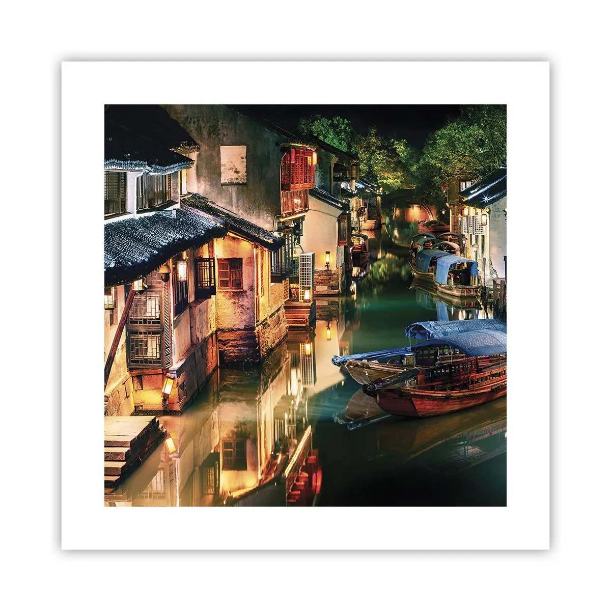 Póster - Noche en una calle china - 40x40 cm