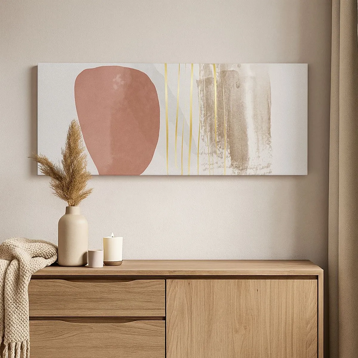 Cuadro sobre lienzo - Impresión de Imagen - Una columnata abstracta - 100x40 cm