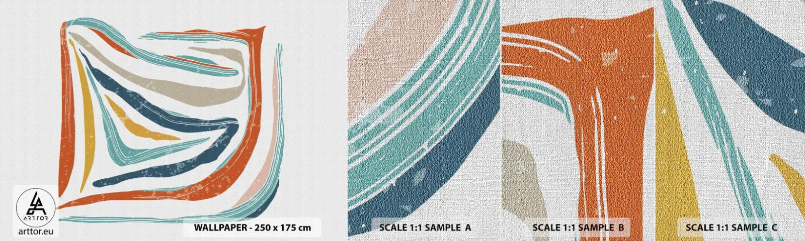 Muestra de fotomural Premium Canvas - Abstracción sonriente y amistosa - bohemia, Pedazo, Moderno - 100x30 cm