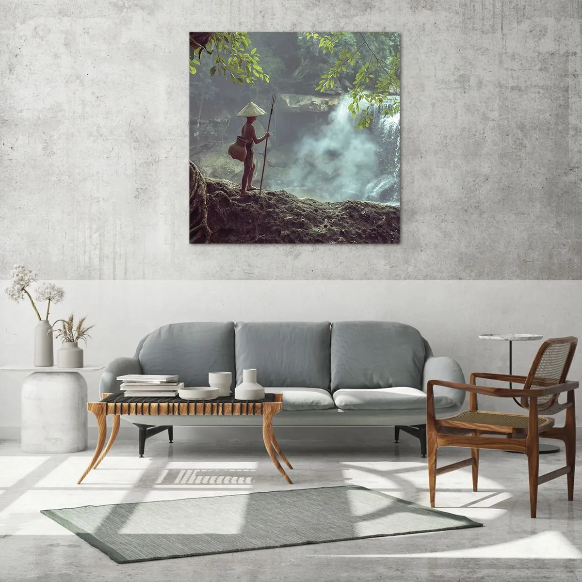 Cuadro sobre vidrio - Impresiones sobre Vidrio - Amistad con la naturaleza - 40x40 cm