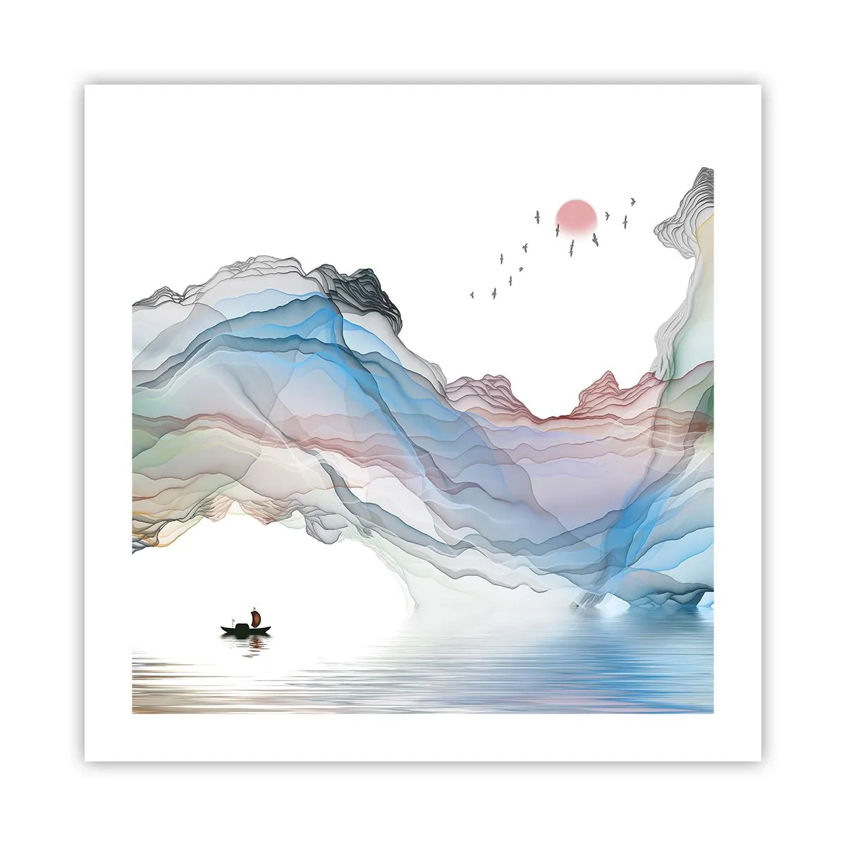 Póster - Hacia las montañas de cristal - 50x50 cm
