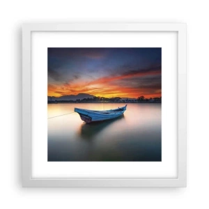 Póster en marco blanco - Se avecina una buena noche - 30x30 cm