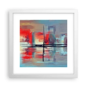 Póster en marco blanco - Paisaje en una dimensión desconocida - 30x30 cm