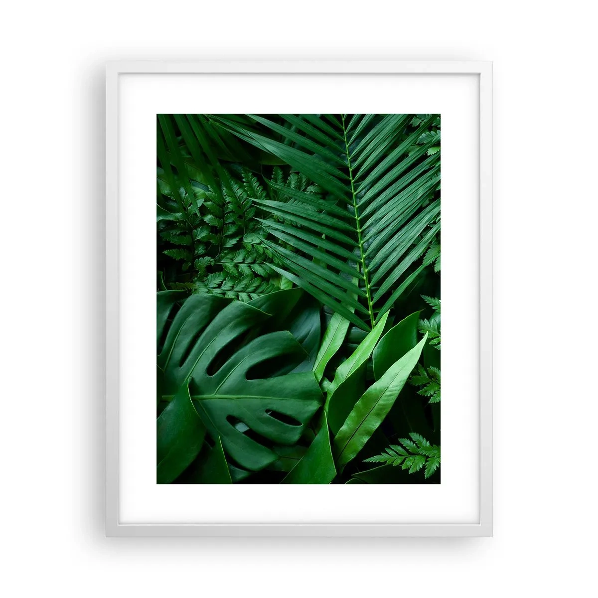 Póster en marco blanco - Abrazo verde - 40x50 cm