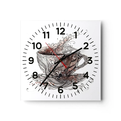 Reloj de pared - Reloj de vidrio - Té para todo - 40x40 cm