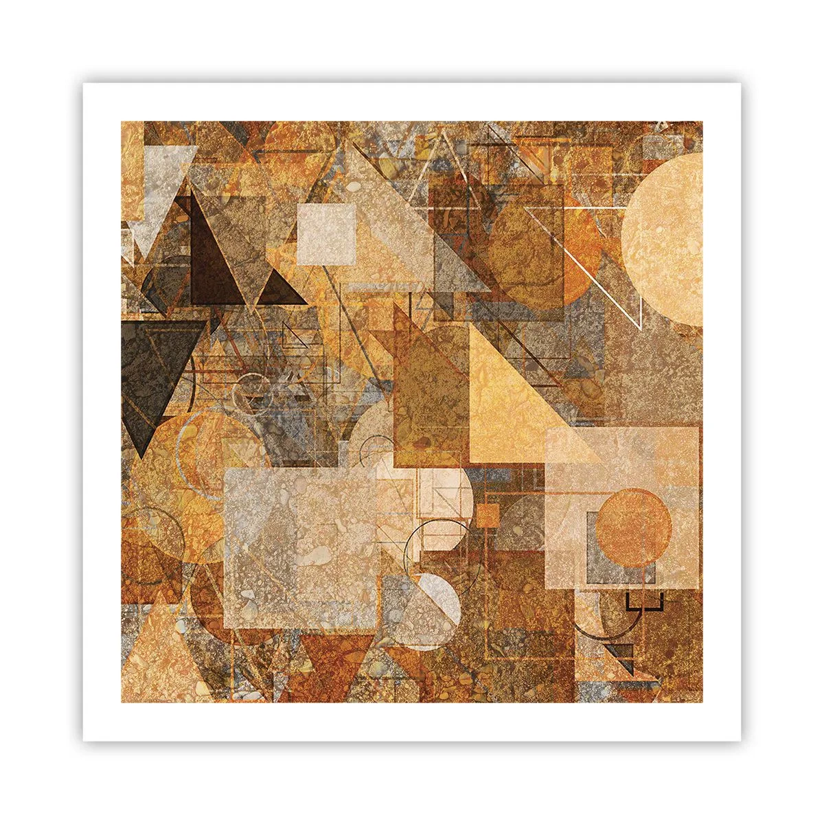 Póster - Estudio cubista en bronce - 60x60 cm
