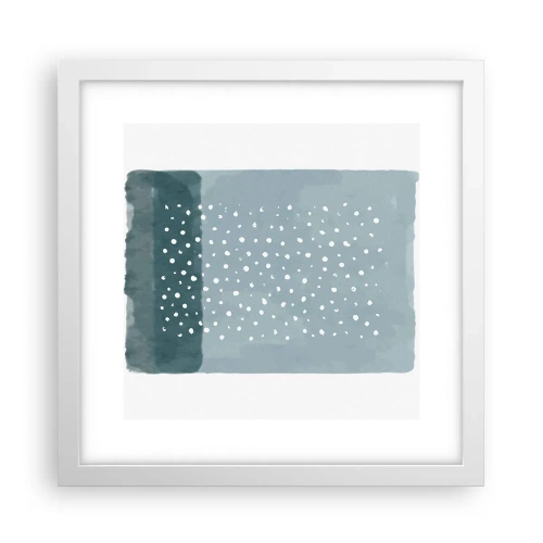Póster en marco blanco - Creación sobre azul - 30x30 cm