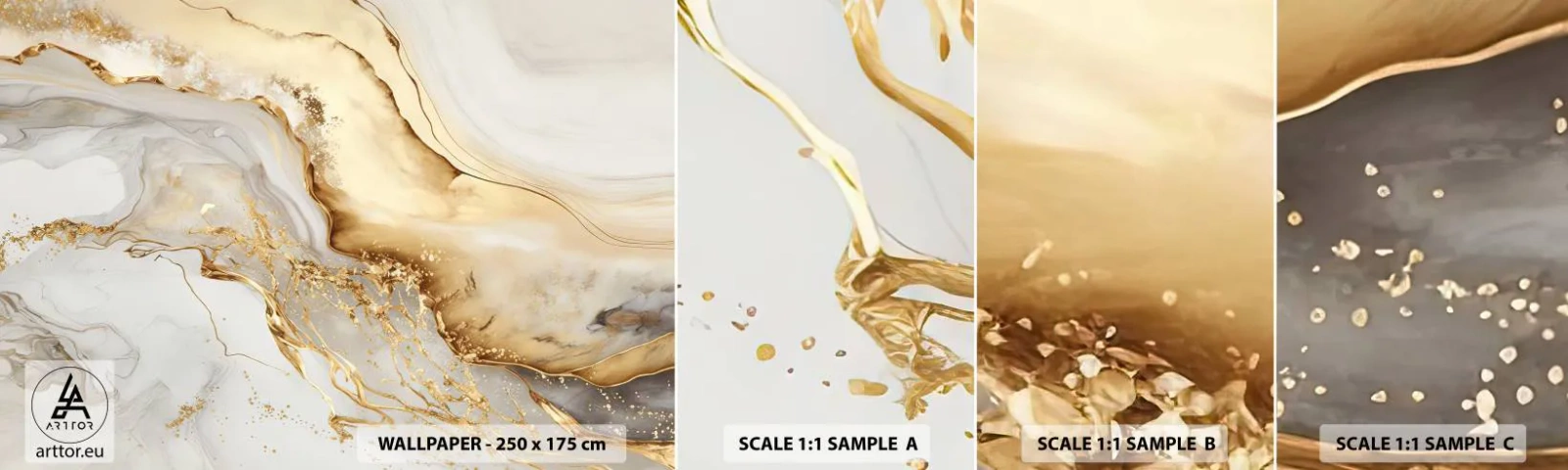 Muestra De Fotomural Standard Eco - Abstracción: belleza y bondad - Mármol, Glamour, Elegante - 100x30 cm