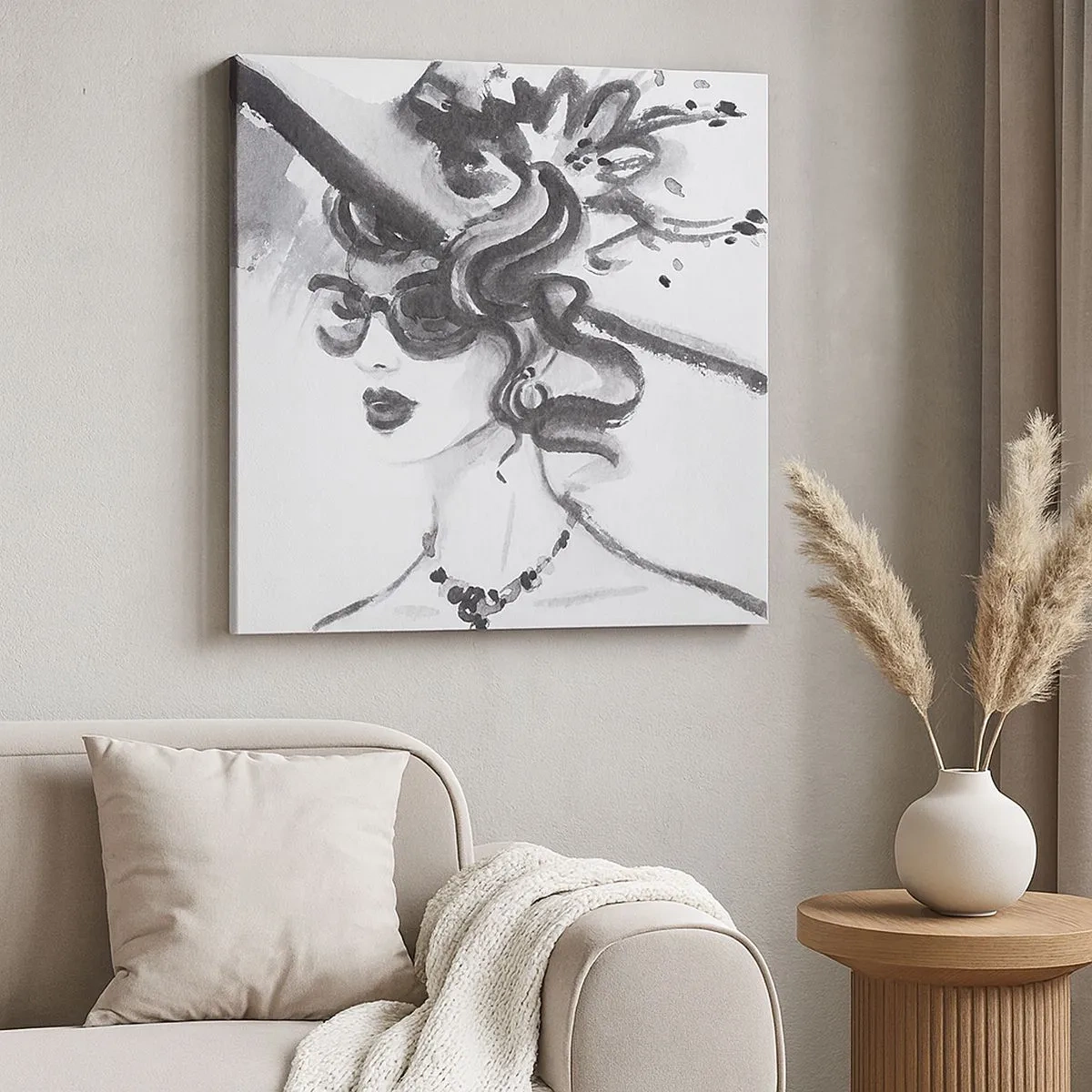 Cuadro sobre lienzo - Impresión de Imagen - Una dama con carácter - 30x30 cm