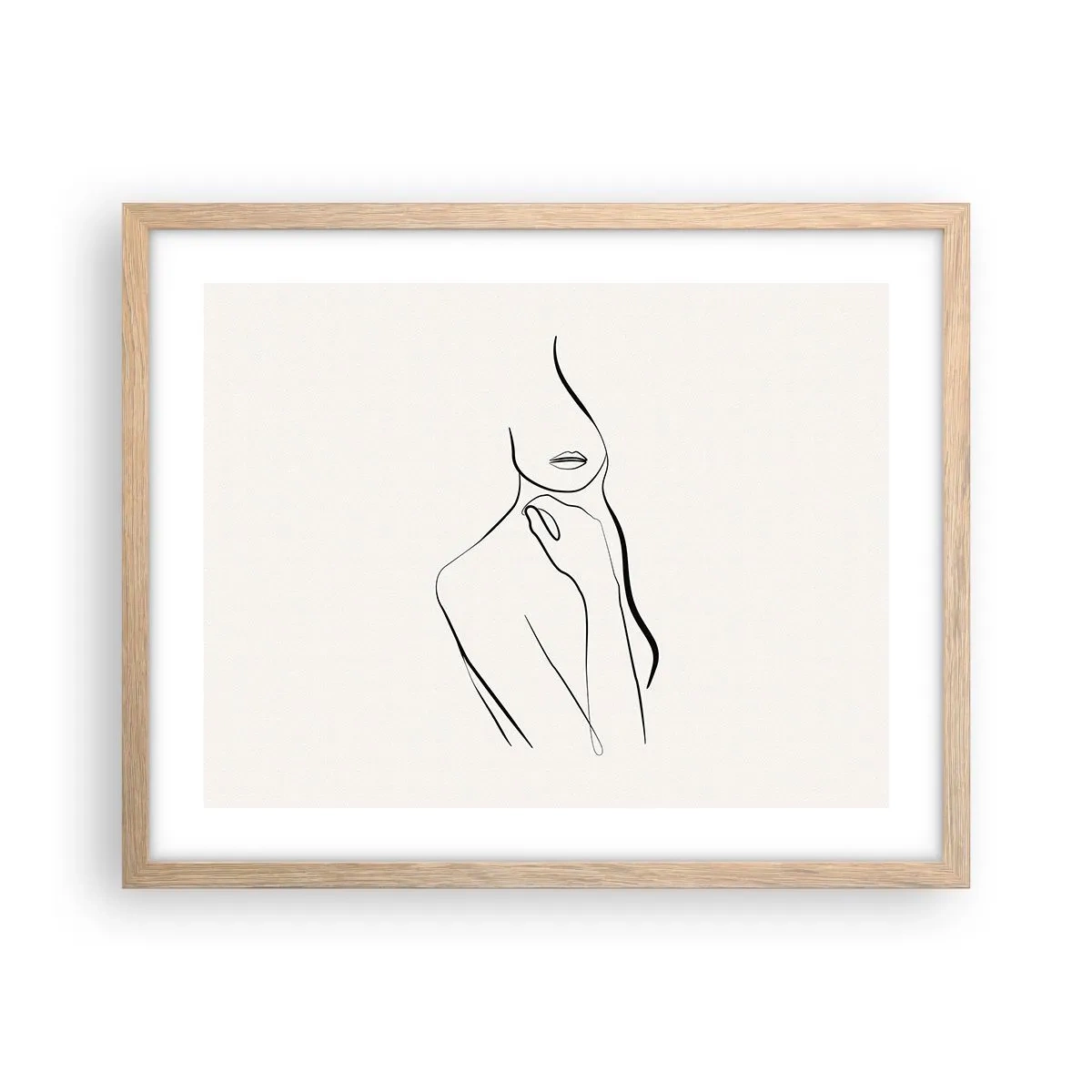 Póster en marco roble claro - Una ola de melancolía - 50x40 cm