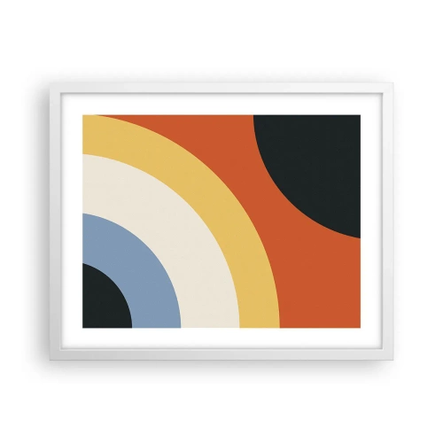 Póster en marco blanco - Círculo sobre círculo - 50x40 cm