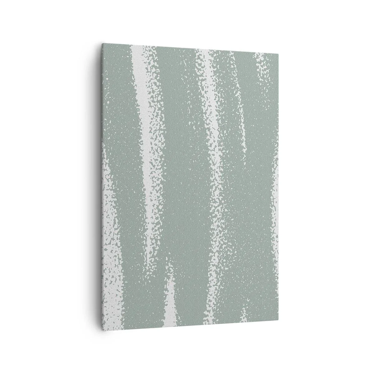 Cuadro sobre lienzo - Impresión de Imagen - Ondas invernales en tonos menta y blanco. - 70x100cm - Abstracción invernal - Decoración de pared moderna para salón y dormitorio ARTTOR