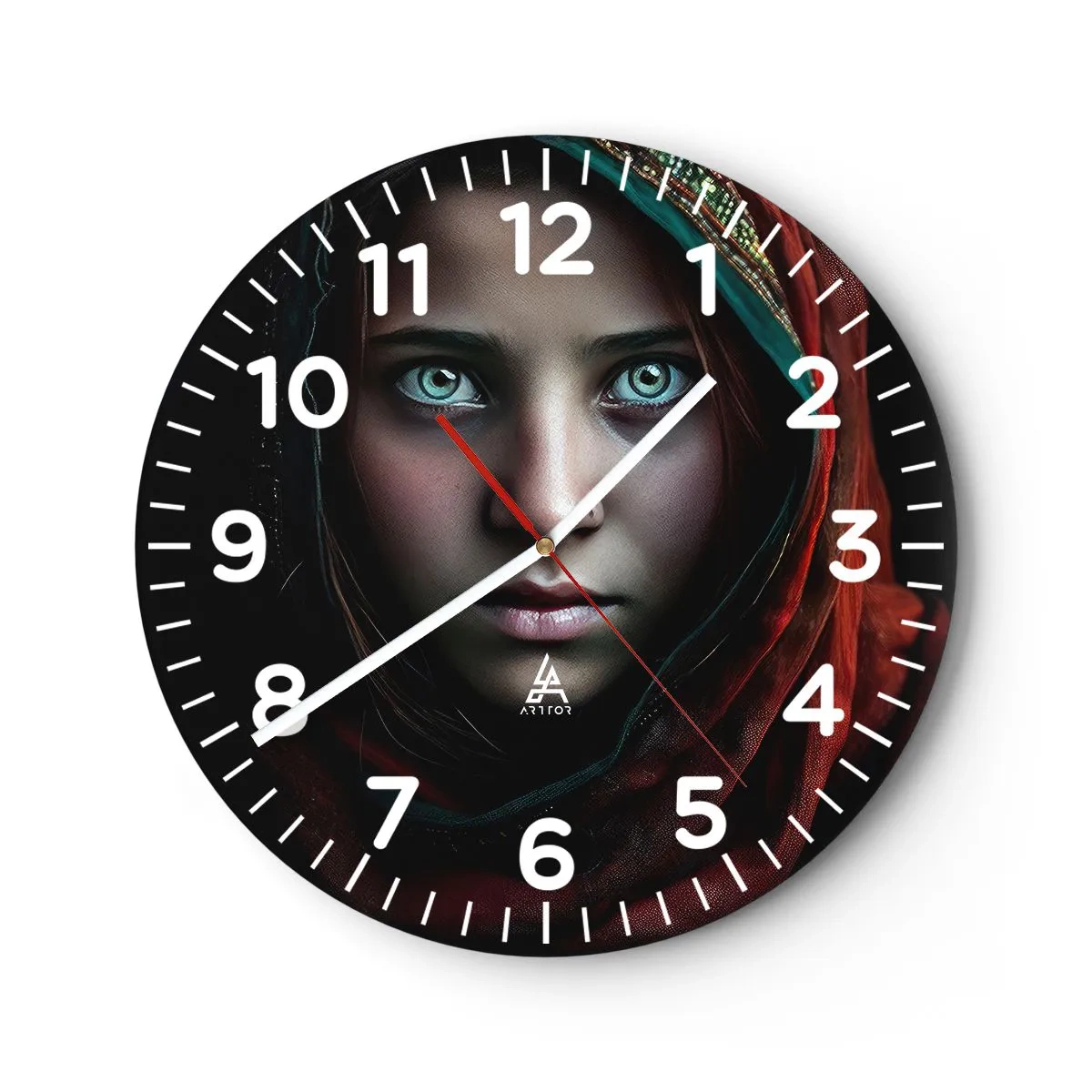 Reloj de pared - Reloj de vidrio - Princesa del Este - 40x40 cm