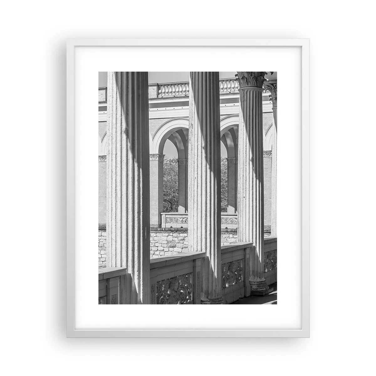 Póster en marco blanco - Galería soleada - 40x50 cm
