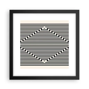 Póster en marco negro - Ilusión geométrica - 30x30 cm