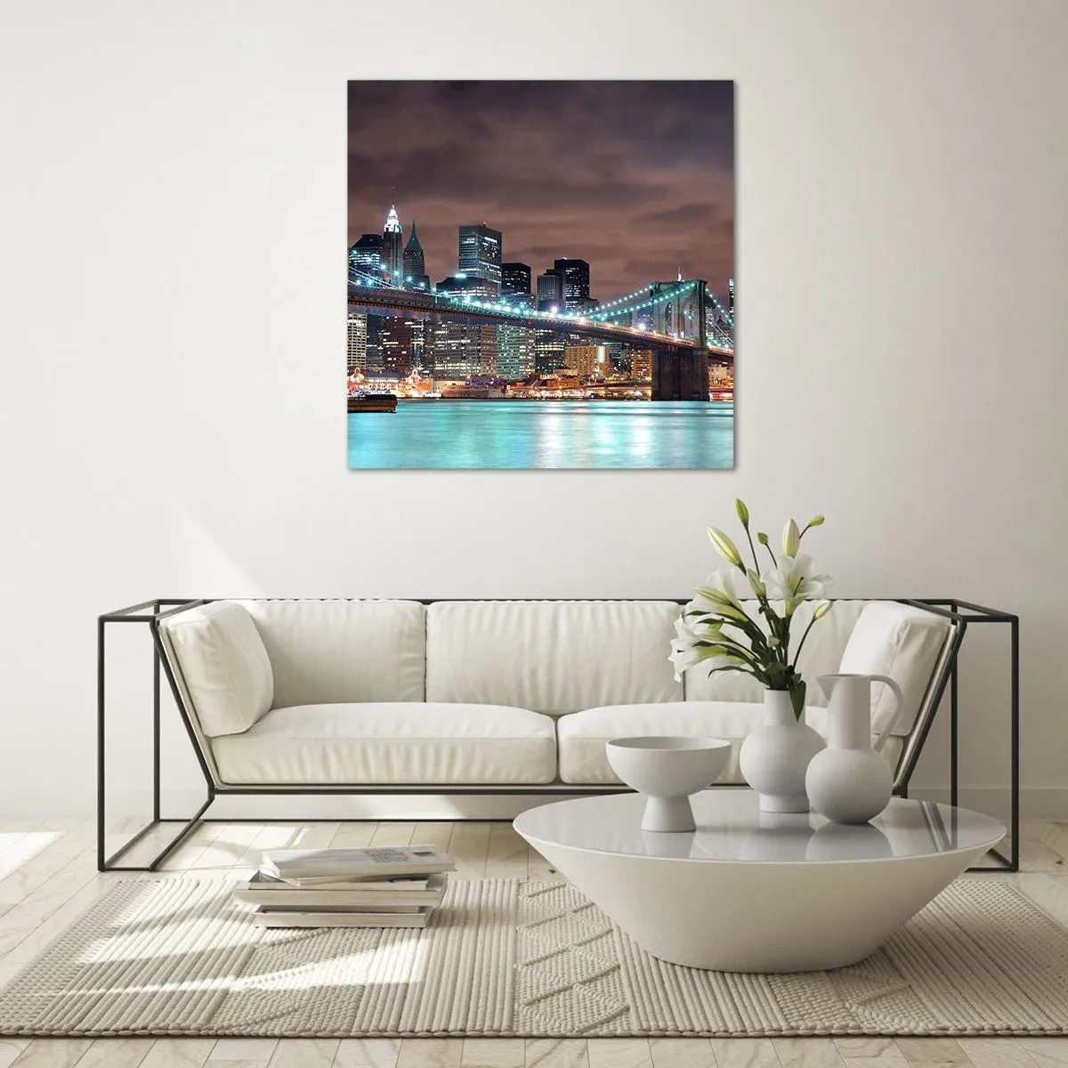 Cuadro sobre vidrio - Impresiones sobre Vidrio - Las luces de la gran ciudad - 40x40 cm