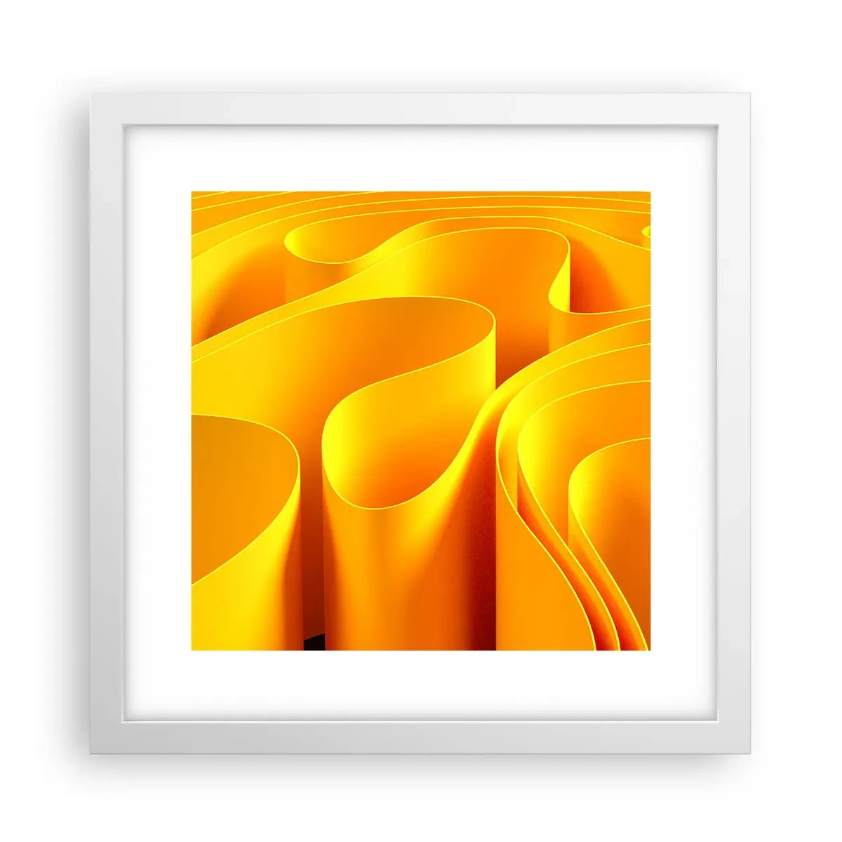 Póster en marco blanco - Como las olas del sol - 30x30 cm