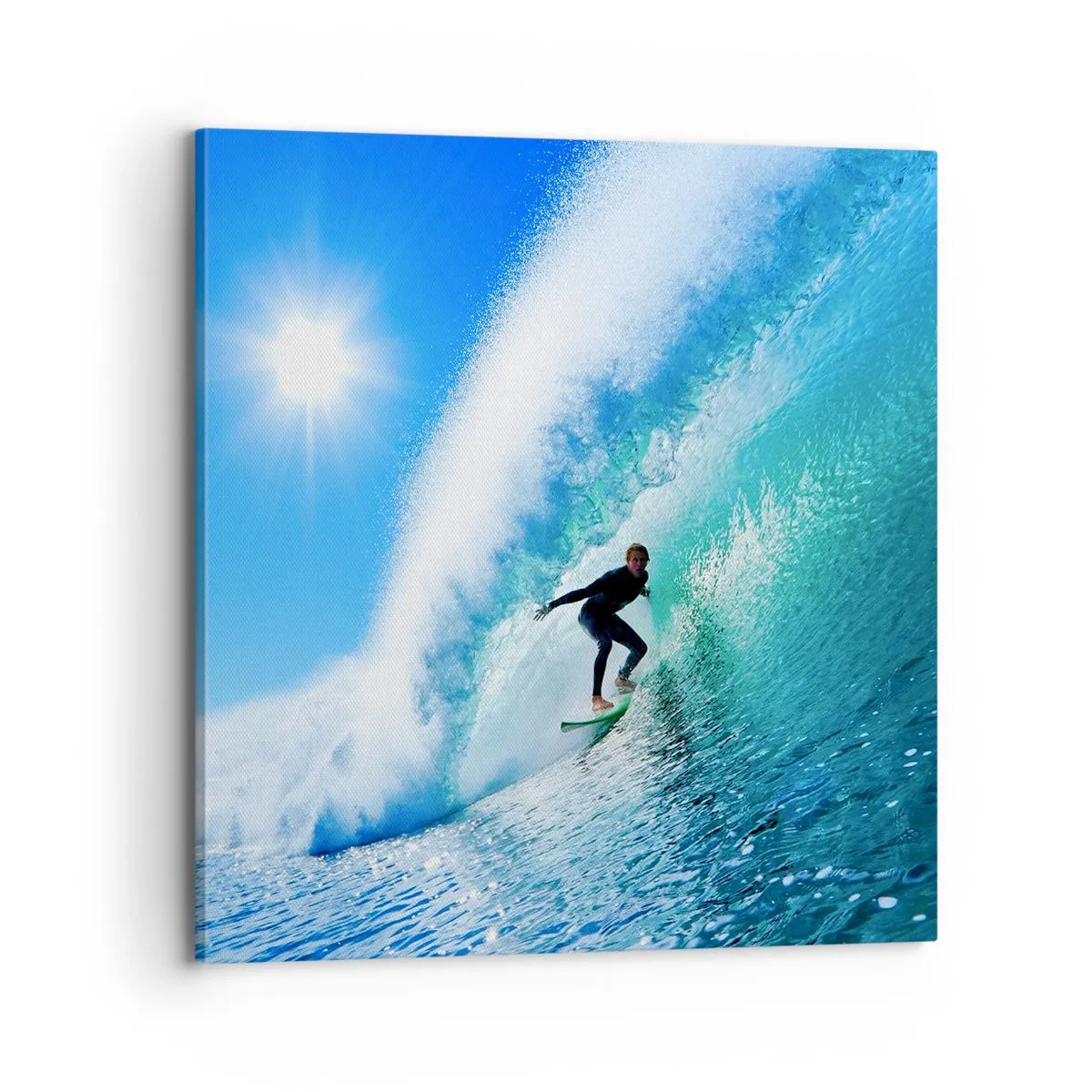Cuadro sobre lienzo - Impresión de Imagen - A través de la gran ola - 70x70 cm