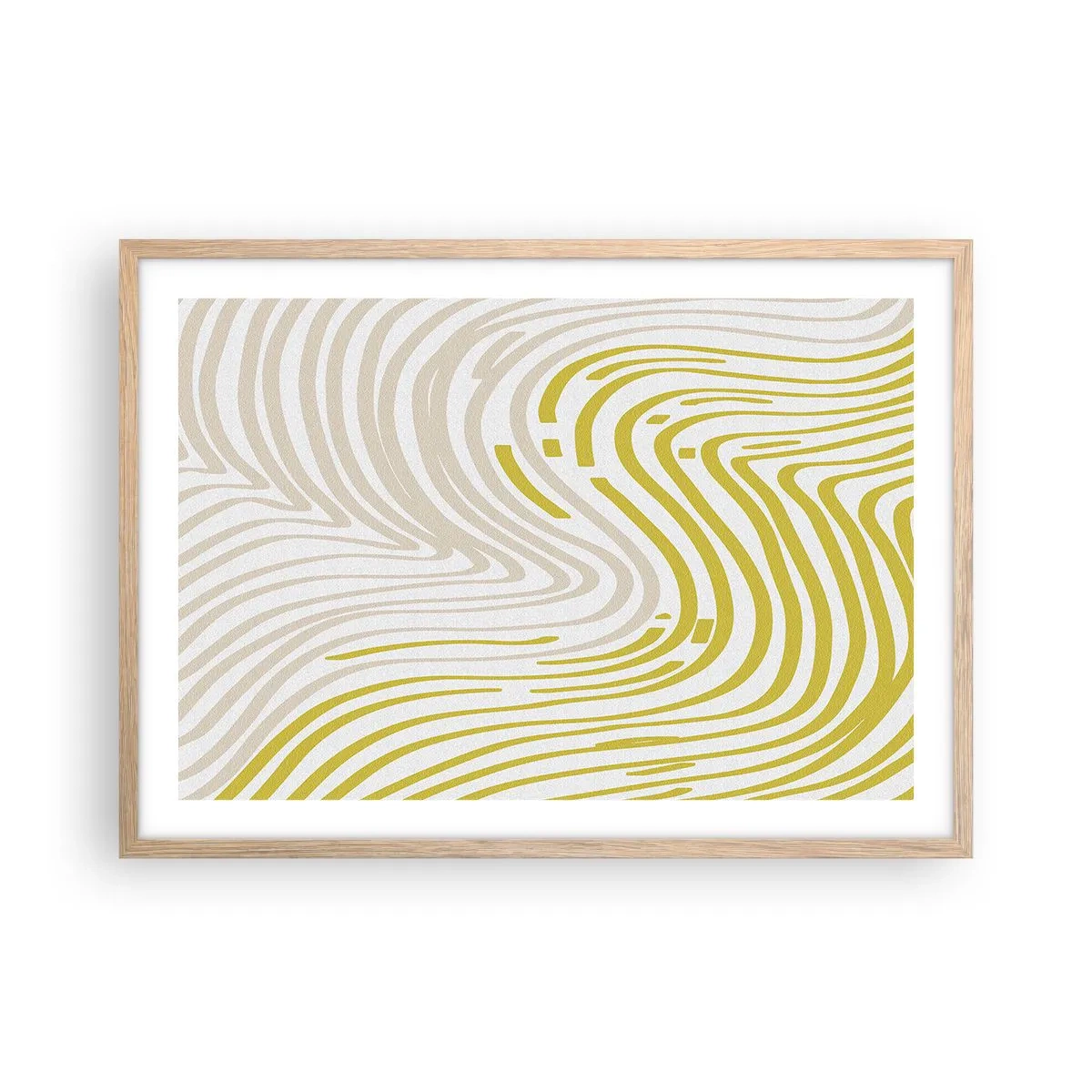 Póster en marco roble claro - Composición curvada - 70x50 cm