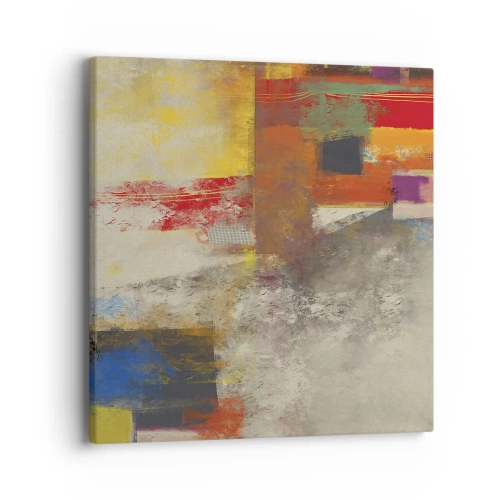 Cuadro sobre lienzo - Impresión de Imagen - Geometría de color - 40x40 cm