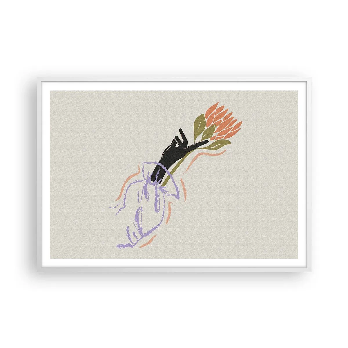 Póster en marco blanco - Un toque fraternal - 100x70 cm