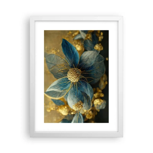 Póster en marco blanco - Flor de oro - 30x40 cm