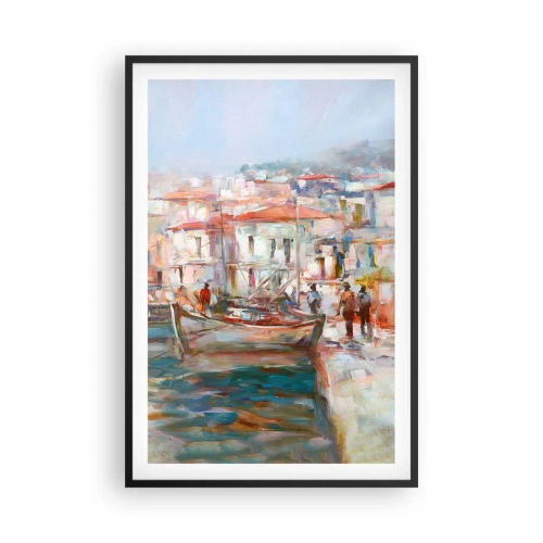 Póster en marco negro - Vacaciones en colores pastel - 61x91 cm