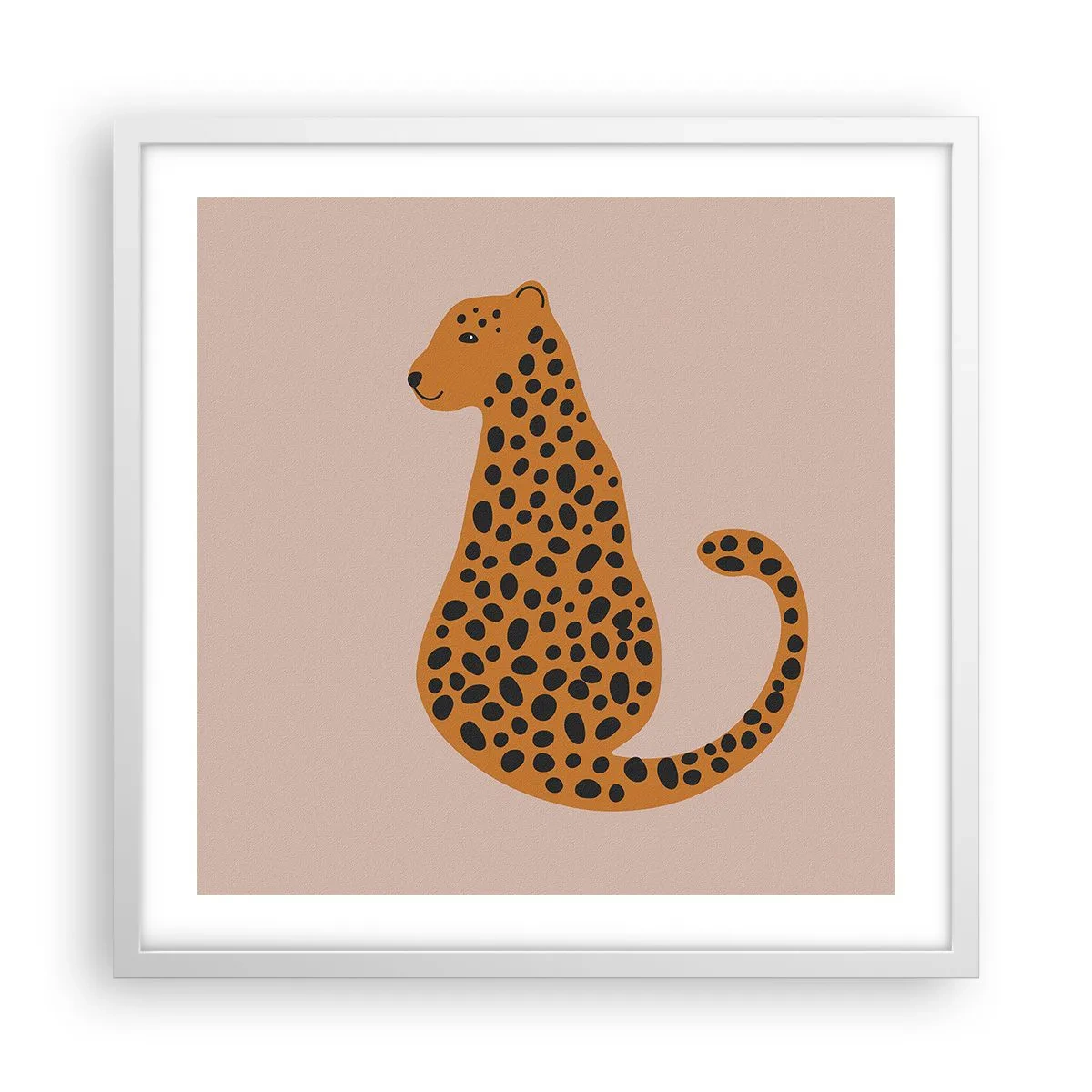 Póster en marco blanco - El estampado de leopardo está de moda - 50x50 cm
