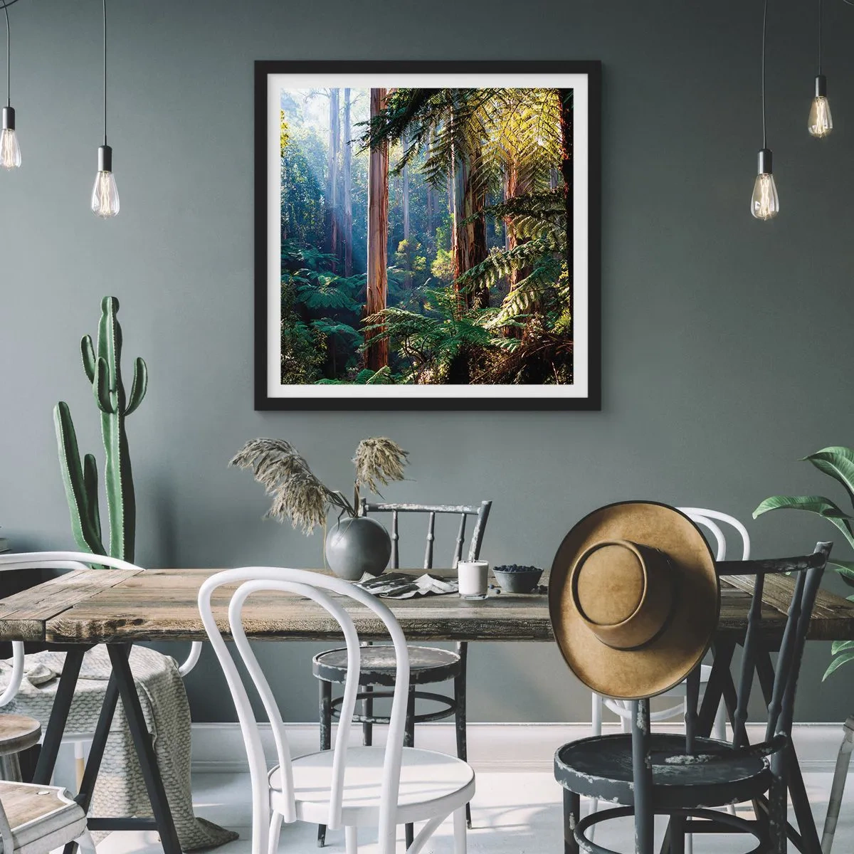 Póster en marco negro - Un cuento de hadas del bosque - 50x50 cm