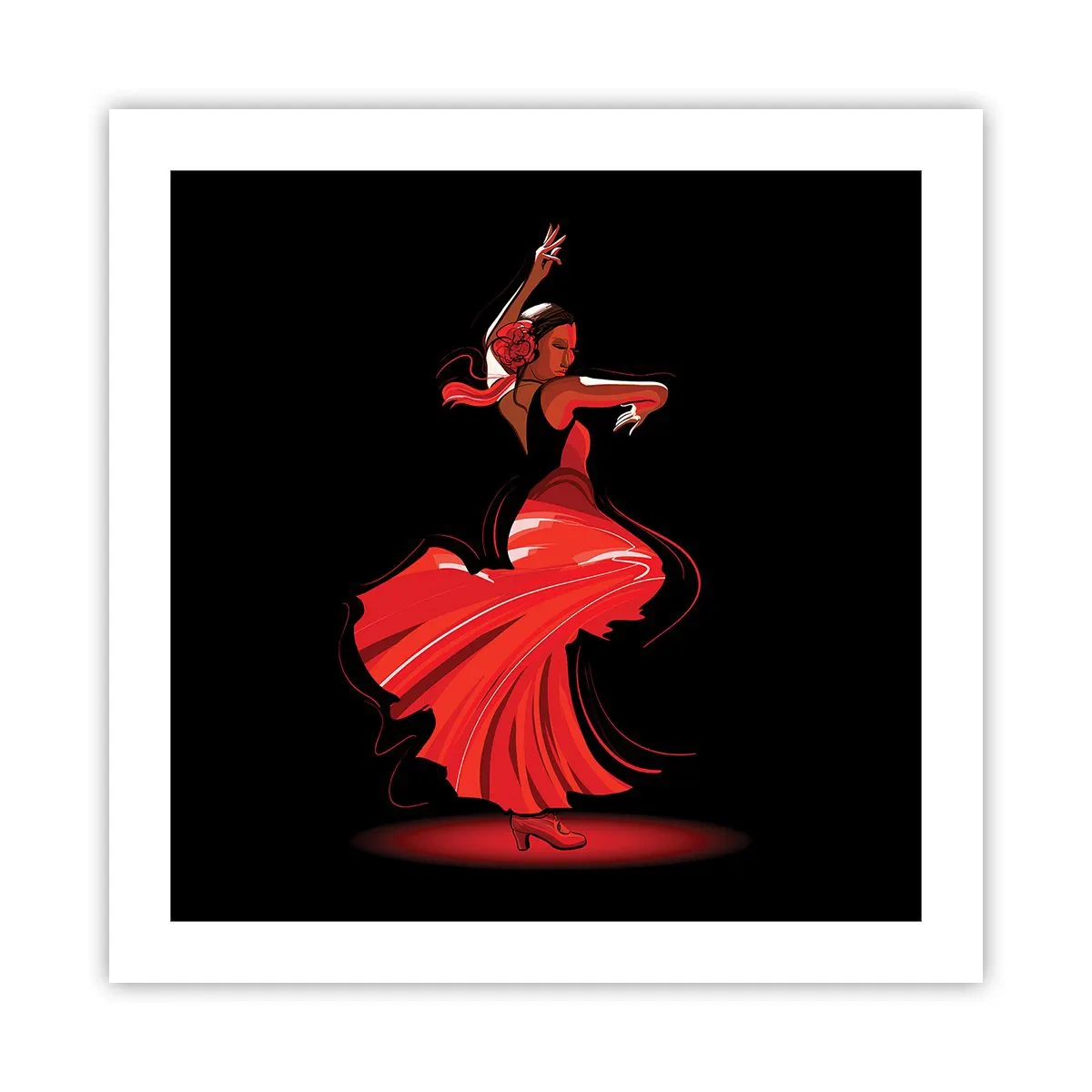 Póster - El espíritu ardiente del flamenco - 50x50 cm