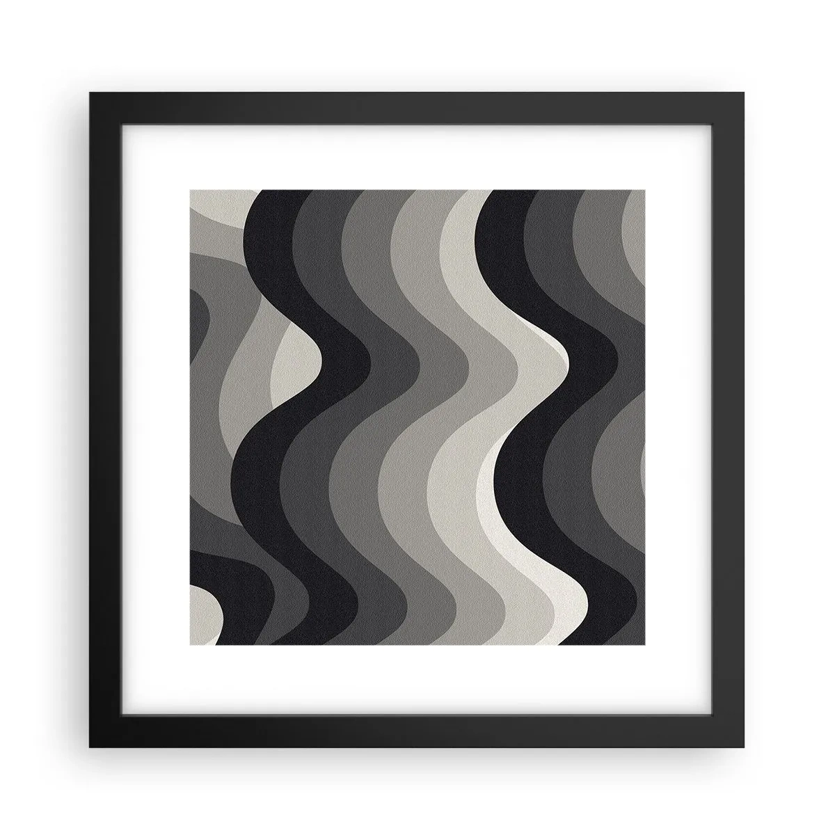 Póster en marco negro - Ola tras ola - 30x30 cm