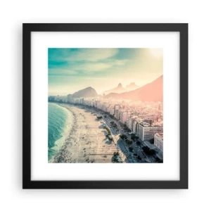 Póster en marco negro - Vacaciones perpetuas en Río - 30x30 cm